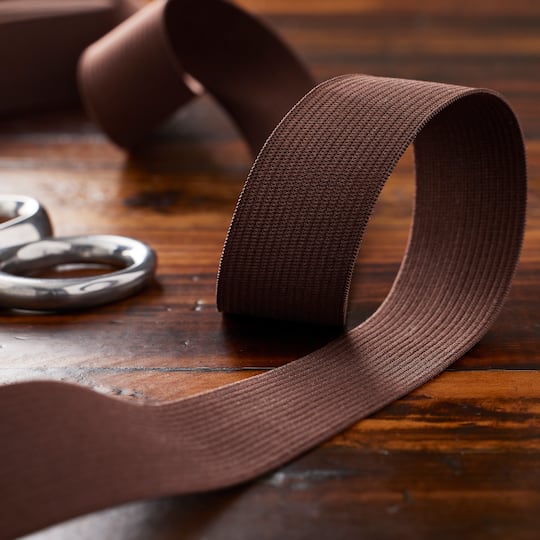 12 Pack: 1" Brown Knit Elastic by Loops & Threads™